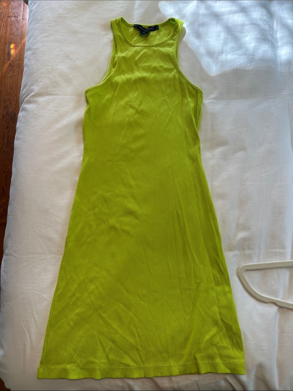 French Connection Lime Green Ribbed Tank Dress